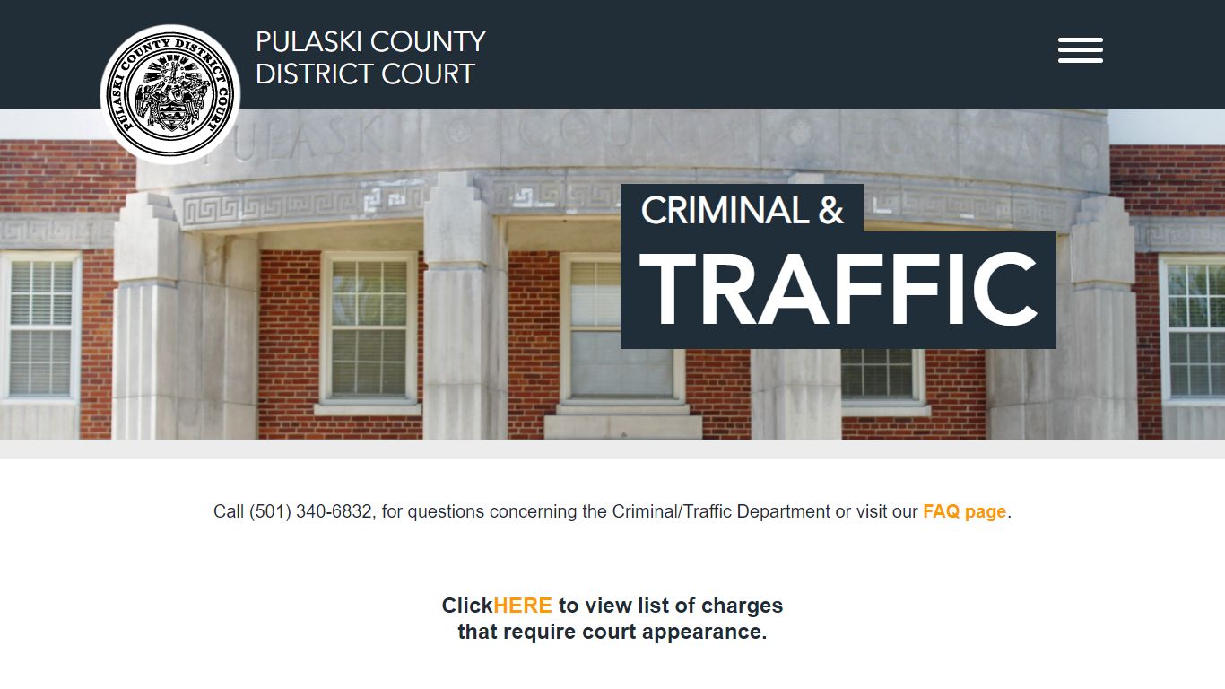 CRIMINAL & TRAFFIC – Pulaski Country District Court