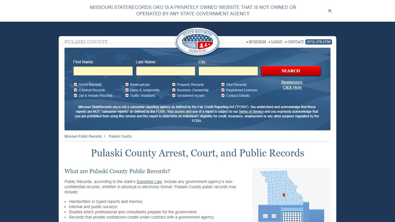 Pulaski County Arrest, Court, and Public Records