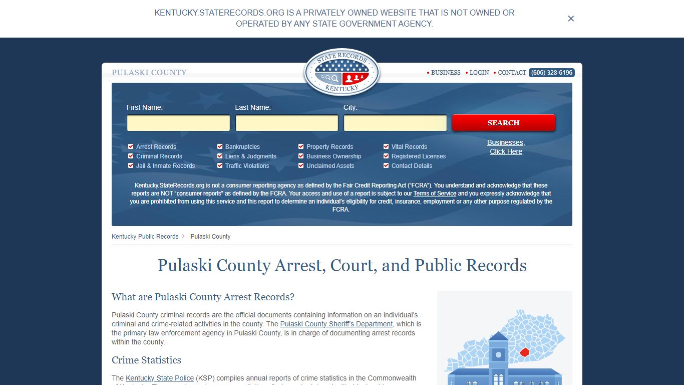 Pulaski County Arrest, Court, and Public Records